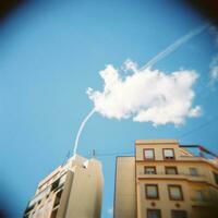 Residential buildings against the blue sky photo