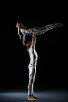 Circus artists perform different tricks. photo