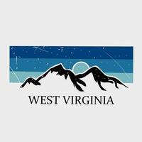 vector of west virginia mountain with blue sky scenery perfectf for print, etc