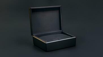 Open empty jewelry box mockup. Template for bijouterie sale advertisement. AI Generated photo