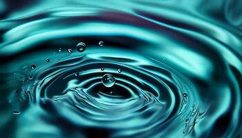 Abstract blue water waves background with liquid fluid texture AI Generated photo