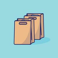 Paper bag simple cartoon vector illustration marketing concept icon isolated