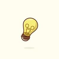 Lamp bulb simple cartoon vector illustration marketing concept icon isolated