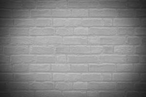 Brick wall, antique old grunge white grey texture wide panorama background. photo