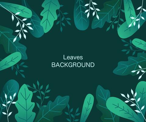 Abstract foliage and botanical background. Green tropical forest wallpaper of leaves, palm leaf, branches in hand drawn pattern. Exotic plants background for banner, prints, decor, frame.