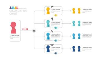 Infographic template for organization chart with business avatar icons. vector infographic for business.