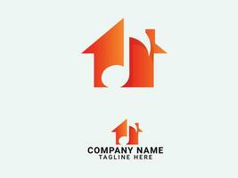 Music room logo design. Home song. Home music. Premium template. Song. Tone. Real estate. Building. House song. Creative. Finance vector