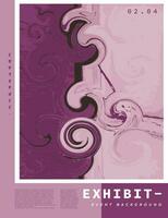 Abstract swirl poster or banner design. Purple contemporary art background template copy space. Surreal fluid backdrop template. vector