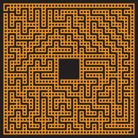 Brick wall maze,labyrinth puzzle game conundrum vector illustration  on black background.