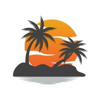 Coconut Tree Logo Design, Beach Plant Vector, Palm Tree Summer, Illustration Template vector