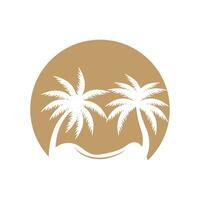 Coconut Tree Logo Design, Beach Plant Vector, Palm Tree Summer, Illustration Template vector