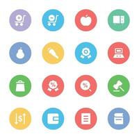 Flat Icons of Shopping Accessories vector