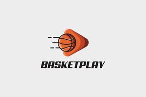 Basket ball play logo and vector