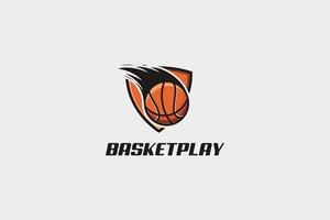 Basket ball play logo and vector