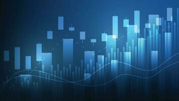 financiero negocio Estadísticas con bar grafico y candelero gráfico espectáculo valores mercado precio en oscuro azul antecedentes vector