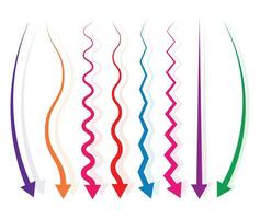 Different colorful arrows set vector illustrations.