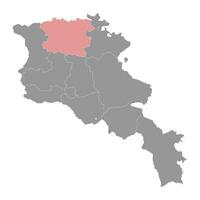 Lori province map, administrative division of Armenia. vector