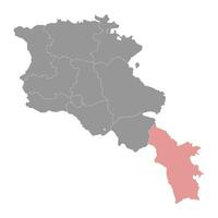 syunik provincia mapa, administrativo división de Armenia. vector