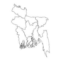 Bangladesh map with administrative divisions. vector