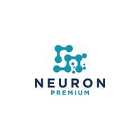 Neuro technology logo design vector illustration