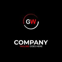 GW creative modern letters logo design template vector