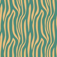 Abstract zebra skin seamless pattern on pastel green and yellow colors. Trendy hand drawn texture. Retro groovy square background. Vector design for fabric, textile, wrapping paper, packaging