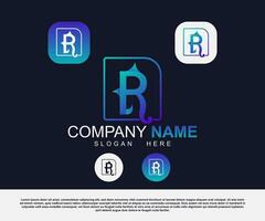 Vector corporate creative minimalist business letter r gradient logo design