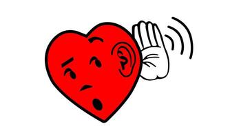 Have a heart as a good listener. Listen carefully. vector