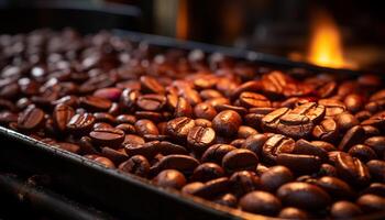 Freshness, food, drink, heat, temperature, dark, bean, caffeine, focus on foreground, gourmet generated by AI photo