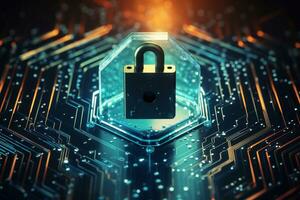 Encryption Insights View on Safeguarding Digital Realm Generative AI photo
