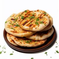 Tempting Naan Delight Imagery of Delectable Plate Generative AI photo