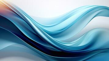 Azure Symphony Creation of Abstract Waves and Lines on Blue Canvas Generative AI photo