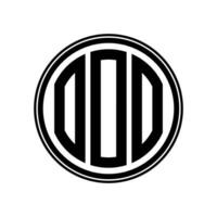 Monogram circle logo ribbon style design template. OOO initial letter. vector