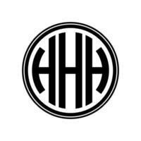 Monogram circle logo ribbon style design template. HHH initial letter. vector