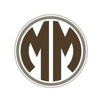 monograma circulo logo cinta estilo diseño modelo. mm inicial carta. vector