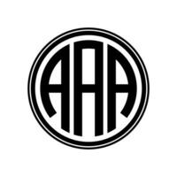 Monogram circle logo ribbon style design template. AAA initial letter. vector
