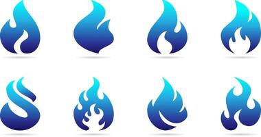 Fire and flame icons . Bonfire pictogram. Burn vector graphic. Ignite design collection.