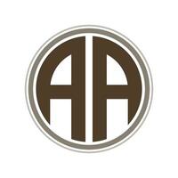 Monogram circle logo ribbon style design template. AA initial letter. vector