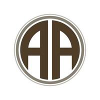 Monogram circle logo ribbon style design template. AA initial letter. vector