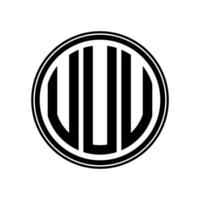 Monogram circle logo ribbon style design template. UUU initial letter. vector