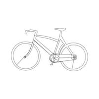 One line continuous bicycle outline vector art drawing