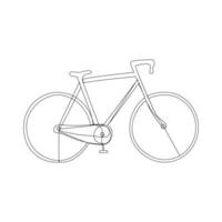 One line continuous bicycle outline vector art drawing