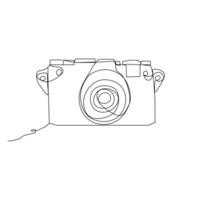 One line continuous camera outline vector art drawing