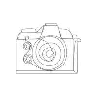 One line continuous camera outline vector art drawing