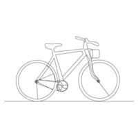 uno línea continuo bicicleta contorno vector Arte dibujo