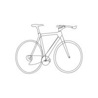 One line continuous bicycle outline vector art drawing