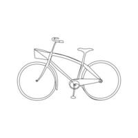 One line continuous bicycle outline vector art drawing