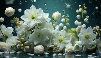 Freshness of nature beauty in a bouquet, a summer celebration generated by AI photo