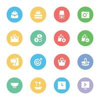 Set of Business and Ecommerce Flat Icons vector