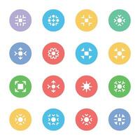 Snowflake Designs Flat Round Icons vector